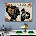 Индивидуальное чтение с надписью A Time Love плакат с кошкой, подарок для книги или любовника, картина на стену с изображением кошки для девушки, домашний декор, холст с плавающей рамкой
