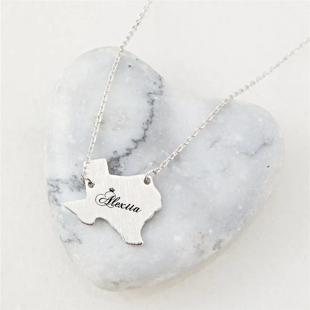 Ожерелье с картой на заказ модные ювелирные изделия из нержавеющей стали