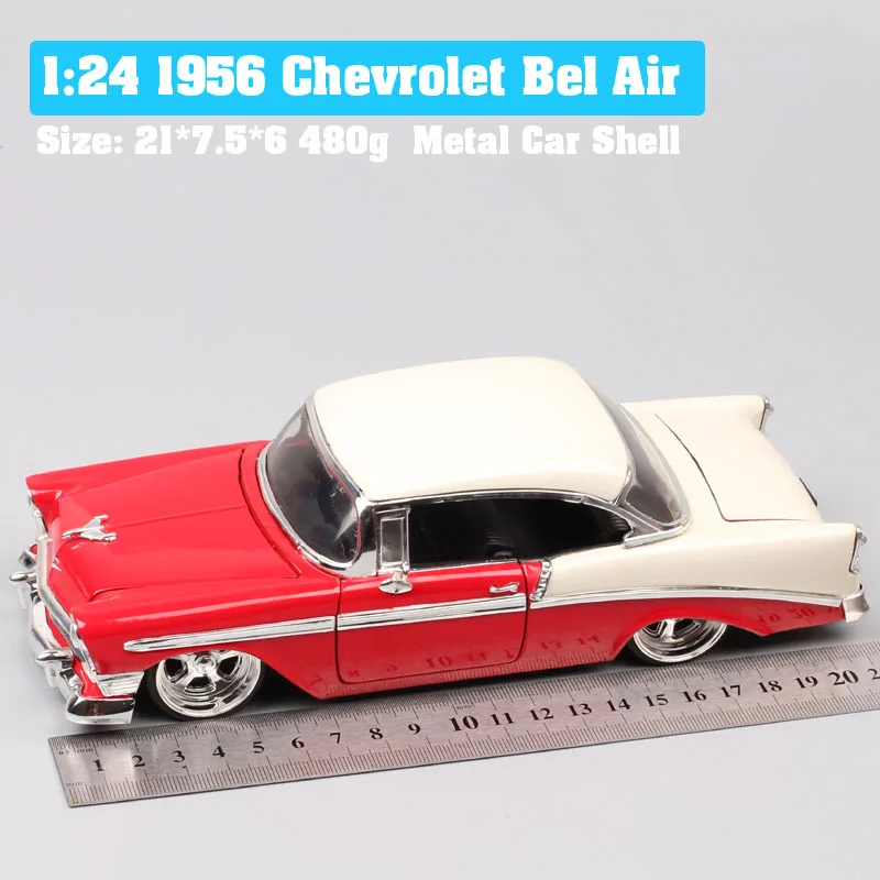 1956 bel air Детские 1:24 винтажные Jada старое 1956 chevrolet bel air hardtop chevy wagon металлические Литые и игрушечные машинки Миниатюрные модели автомобилей - Цвет: 1956 bel air