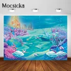 Mocsicka фон для фотосъемки с изображением морского замка русалки принцессы малыша вечеринки на день рождения фон для фотосъемки фотобудка