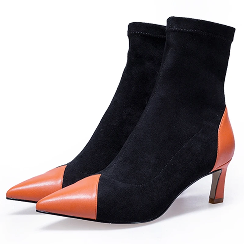 ANMAIRON/классические женские ботинки с острым носком Botas Mujer Invierno Ботильоны Размер 34