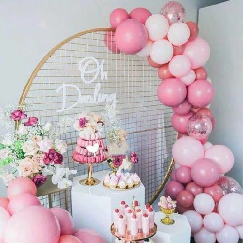 

Wedding Decor Props Wrought Iron White Grid Circle Wedding Arch Backdrop Flower Frame DIY Wedding Festival Stage Flower Shelf