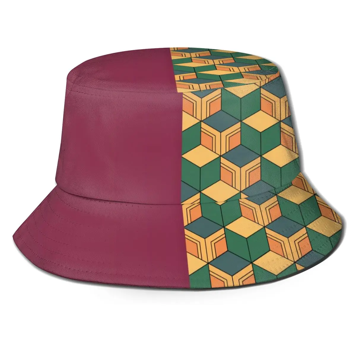 

2021Demon Slayer Print Fisherman Hat for Men Women Outdoor Leisure Bucket Hat Sunscreen Female Sunhat