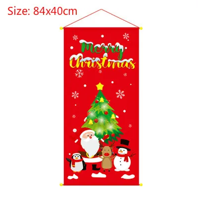 Banners E Новые рождественские украшения для дома, кухни, Скалка, фартук, висячий флаг, муфта, Настольная дорожка, наклейка, рождественские принадлежности - Цвет: Banners E