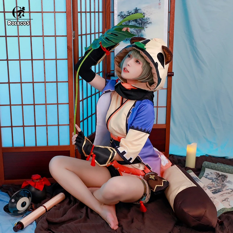 Костюм для косплея ROLECOS Game Genshin Impact Sayu женское платье украшение в виде хвоста юбка