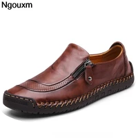ngouxm spring autumn men genuine leather casual shoes high quality handmade flat loafers classic moccasins