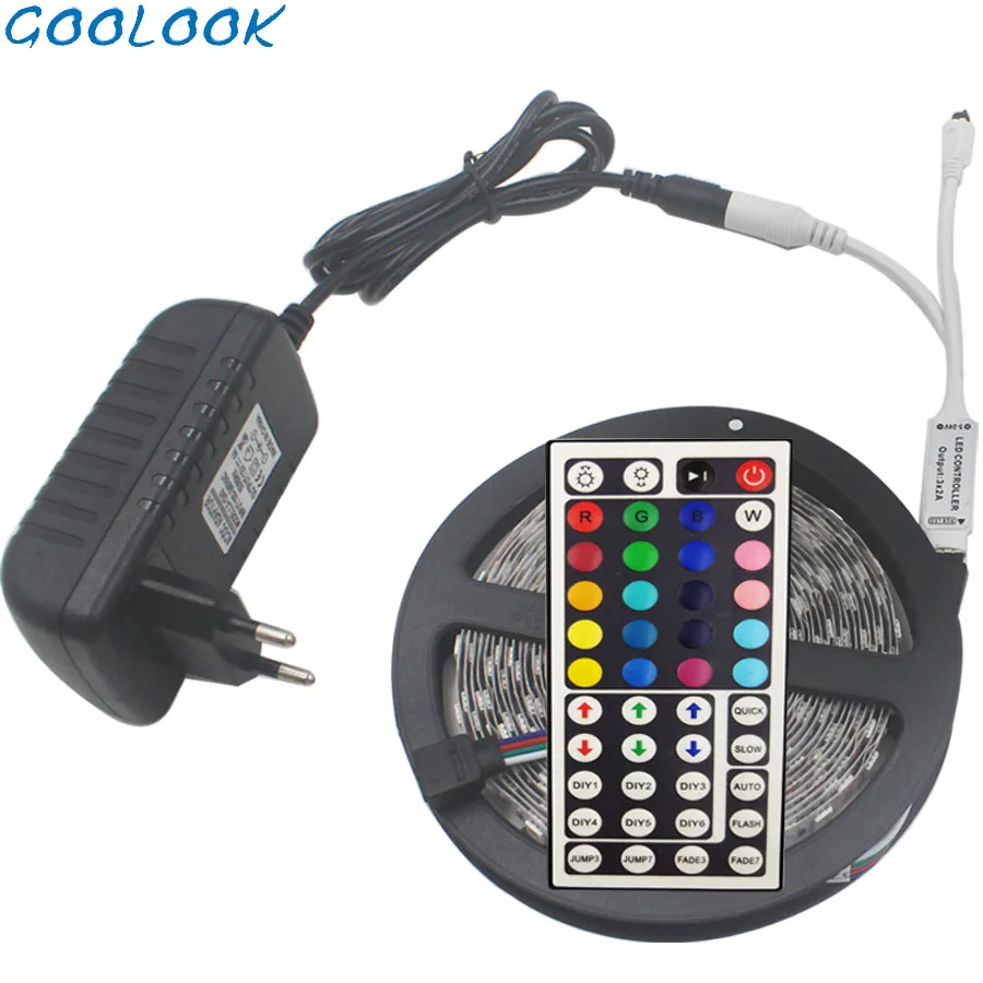Гибкая светодиодная лента RGB 5050 SMD 2835 Светильник та SMD2835 RGBW без whit с адаптером DC12V US