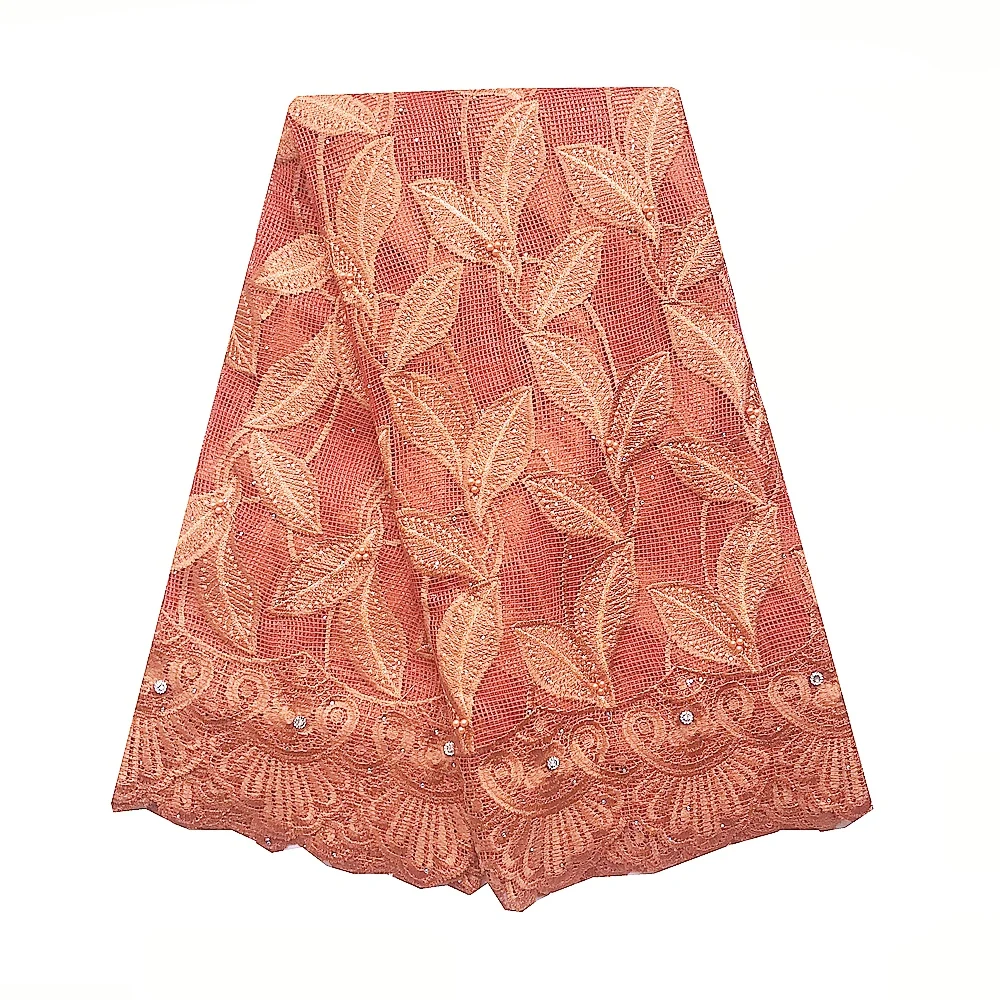 Свадебный шнур швейцарская кружевная ткань нигерийская Тяжелая с бисером