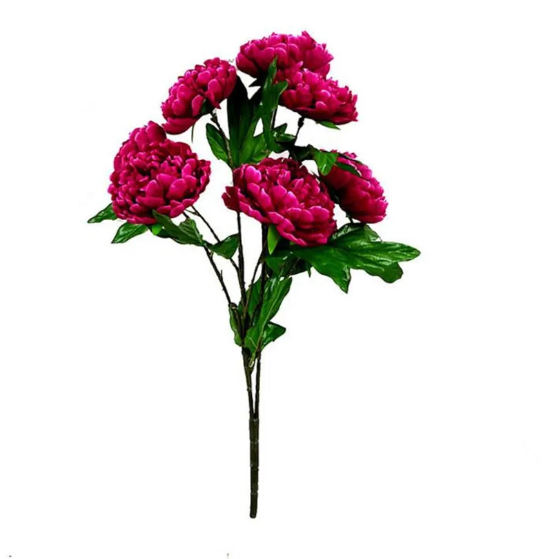 

2pcs Artificial Peony Flower Stems Silk Peony branches 8 heads for Wedding Centerpiecs Floral Decorations
