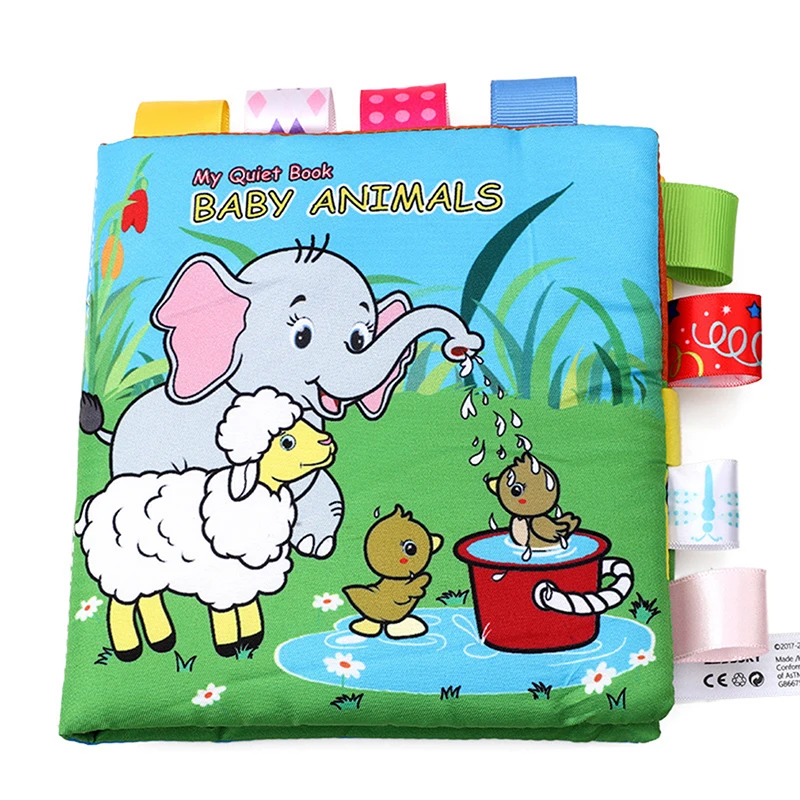 

God Made Me And Animal Baby Label Cloth Book Tear Not Bad Parent-child Interaction Infant Puzzle Early Education Cloth Book Toy