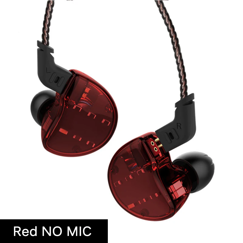 KZ ZS10 наушники 10 драйвер в наушниках 4BA+ 1DD динамические арматурные наушники HiFi бас гарнитура шумоподавление наушники гибридные - Цвет: Red NO MIC