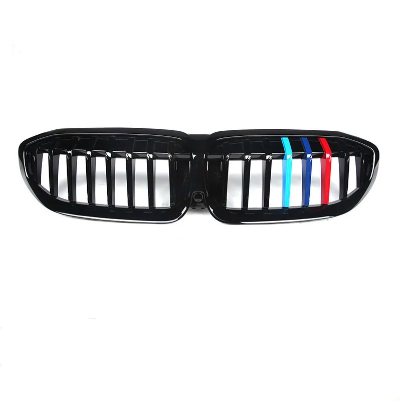 

Modified single-line bright black three-color Racing Grills front grille, Fit For BMW 3 Series G20 G28 2019-2021