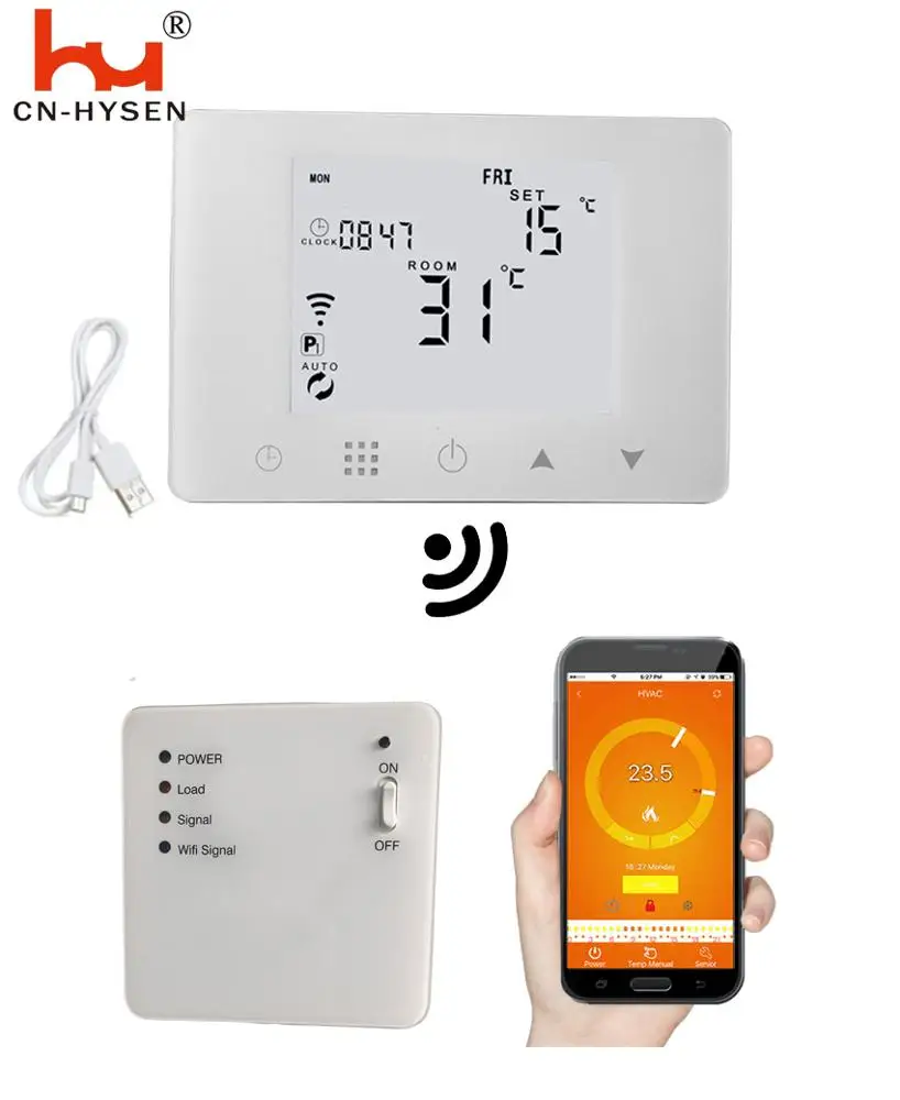 

HY09RF-WIFI &RF Wireless 16A Thermostat Wall-hung Electric Underfloor Heating Remote Control Temperature Controller Programmable