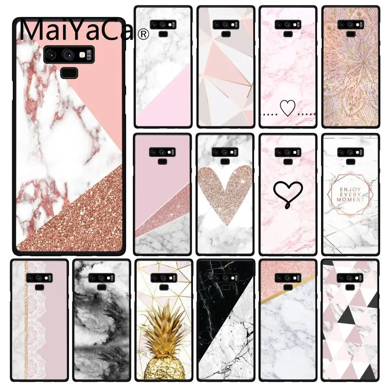Maiyaca модный розовый белый мраморный узор чехол для телефона Samsung Galaxy A50 A70 A20 A30 Note9 8