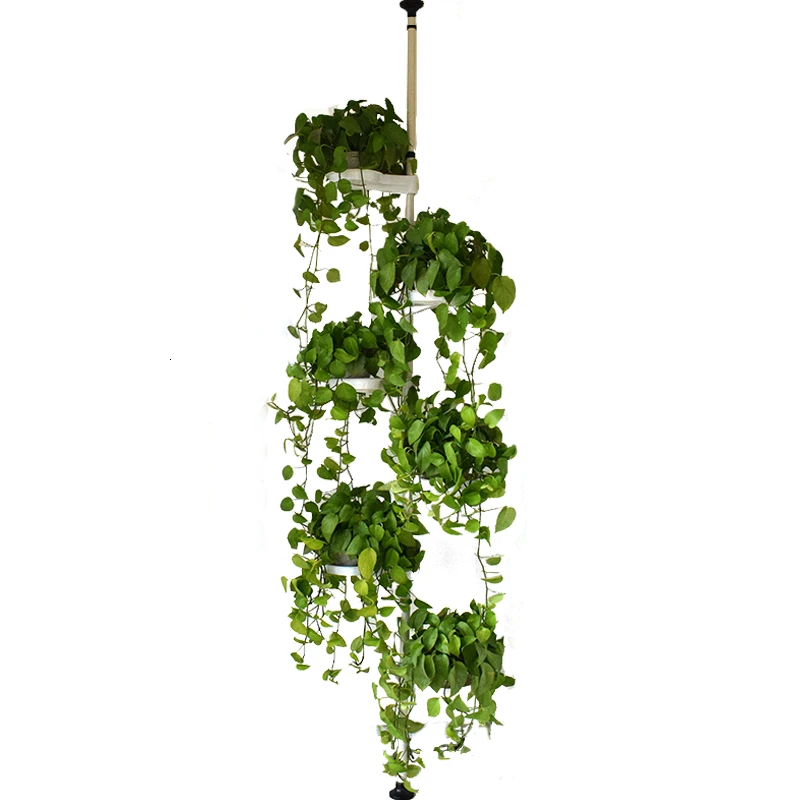 

Living Room Balcony Simple And Easy Assemble Vertical Rod Type Flower Rack Telescopic Rod Flowerpot Shelves