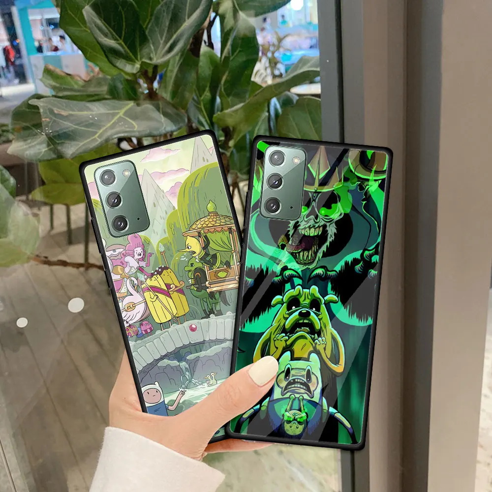 

Adventure Time Anime Glass Cover For Samsung Galaxy Note 20 Ultra 10 Plus 9 8 20Ultra 5G 10Lite Soft Edge Phone Case Shells New
