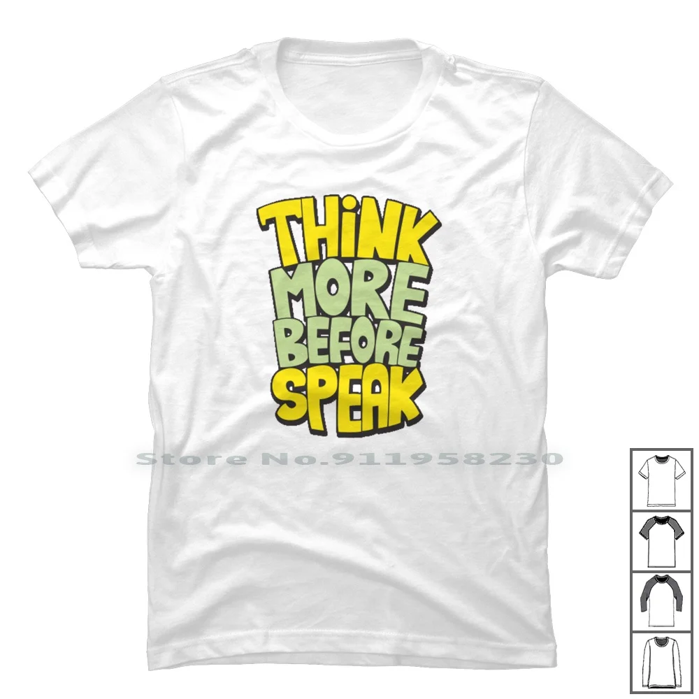 Подумайте больше прежде чем говорить футболка из 100% хлопка мультяшное говорящее