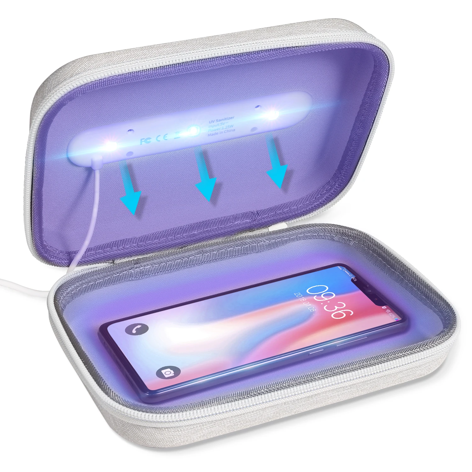 Uvc Sterilizer Bag For Cellphones Car Keys Glasses Sterilization