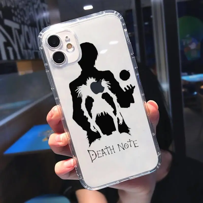 

Anime death note Phone Case Transparent for iPhone 11 12 mini pro XS MAX 8 7 6 6S Plus X 5S SE 2020 XR
