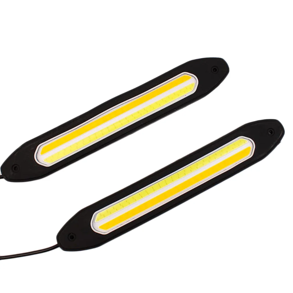 

2PCS Flexible COB Led Drl With Turn Signal Light CAR LED Ultra Thin Super Bright amber white DRL LED COB Daytime Running Light