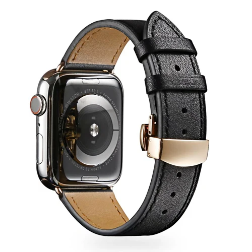 4 Бабочка Туфли с ремешком и пряжкой для наручных часов Iwatch, 4/3/2/1 ремешок для наручных часов Apple Watch, версии 3, 4 года группа 44 мм 40 мм, 42 мм, 38 мм, версия ремень из натуральной кожи браслет - Цвет ремешка: 4