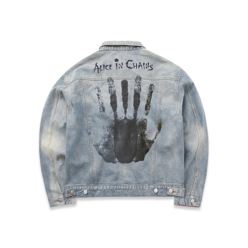 Свободное базовое пальто большого размера винтажное с принтом Алисы в цепочках