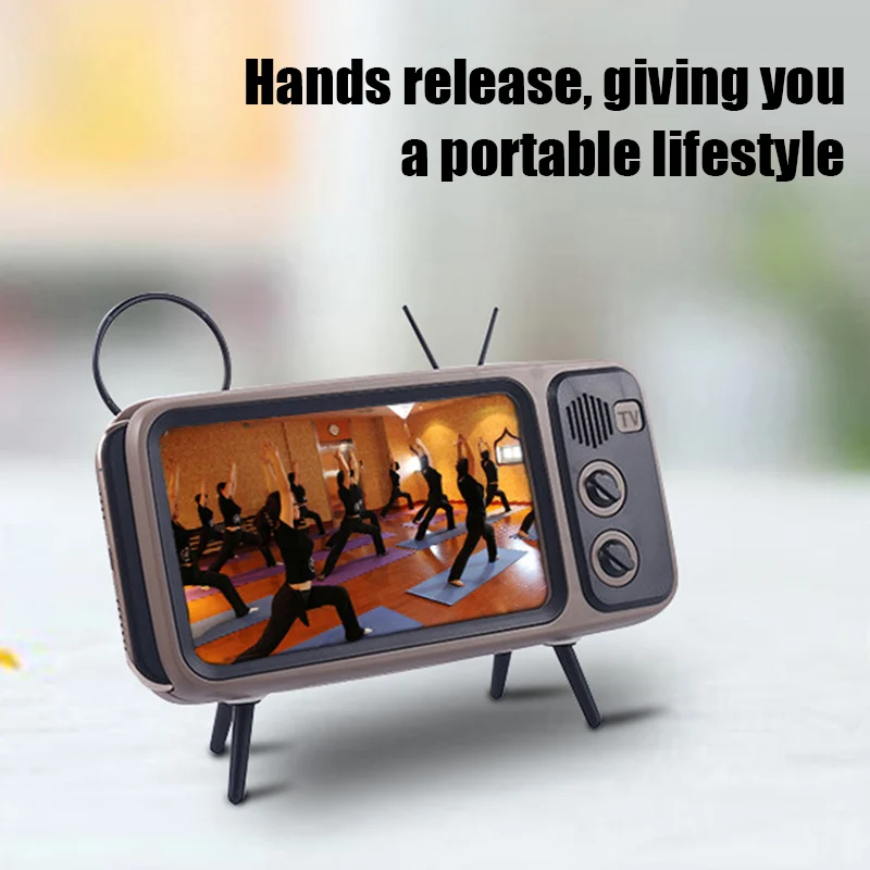 2019 Горячая мини-динамик Ретро ТВ мобильный телефон экран стенд беспроводной