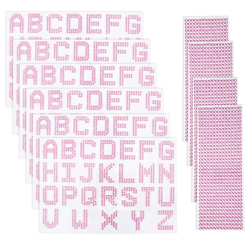 

Acrylic Letter Stickers Crystal Flash Diamond Stickers Standing Diamond English Stickers Text Sticker-White 10 Sheets Set New
