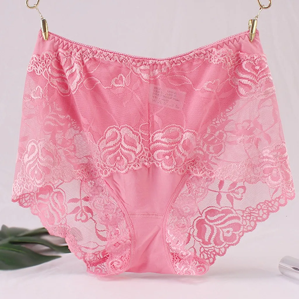 

Sexy Ladies Transparent Lace Panties Big Size Cotton Hollow Breathable QualityLadies seamless lace see-through hollow panties