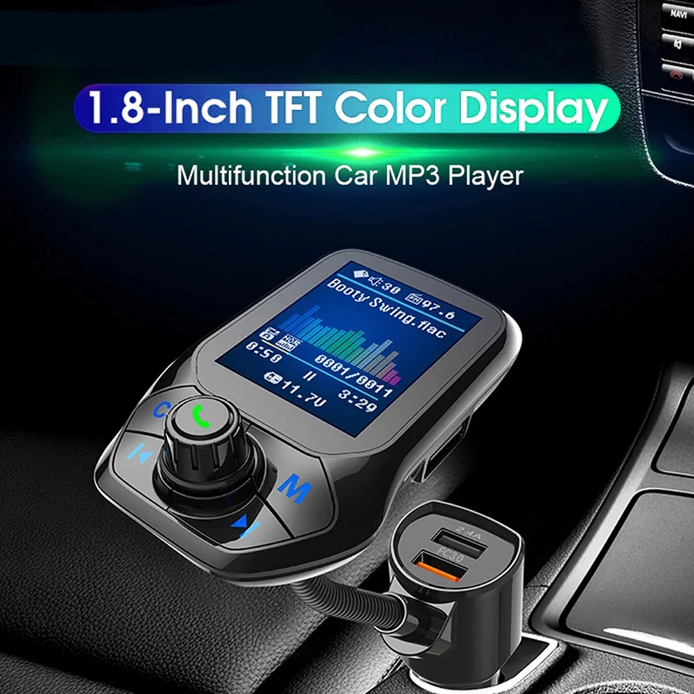

2021 Car MP3 Music Player Bluetooth 5.0 Receiver FM Transmitter Dual USB QC3.0 Charger U Disk / TF Card Lossless Music.