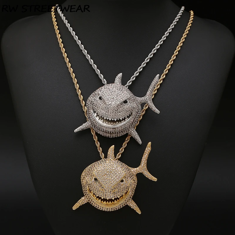 6IX9INE цепочка ожерелье губа Акула золото серебро ювелирные изделия подарок