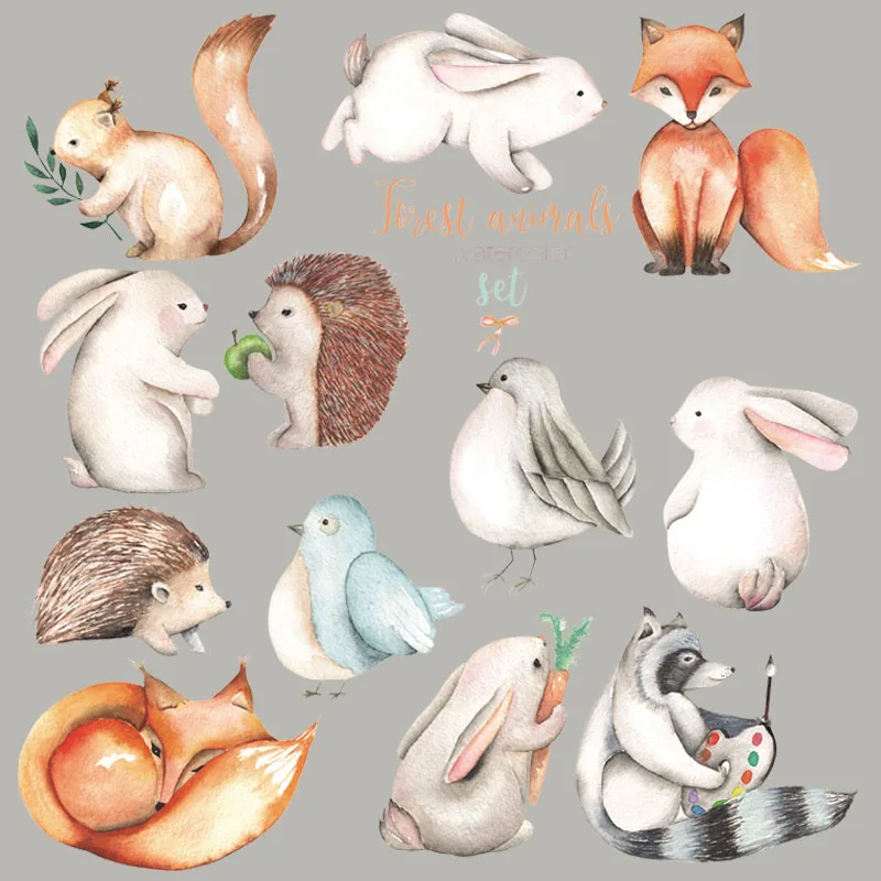 

Nordic Style Animal Thermal Patches Clothing Fox Rabbit Custom Patch Washable Heat Transfer New Garment Accessory Diy