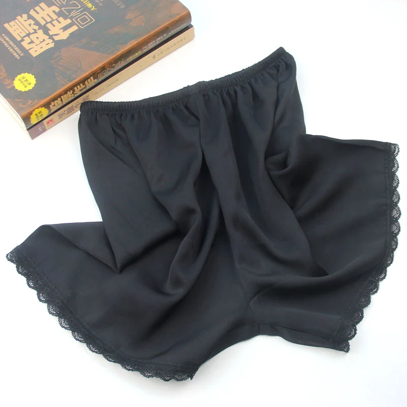 100% женские шорты из шелка тутового шелкопряда сексуальные с кружевом короткие