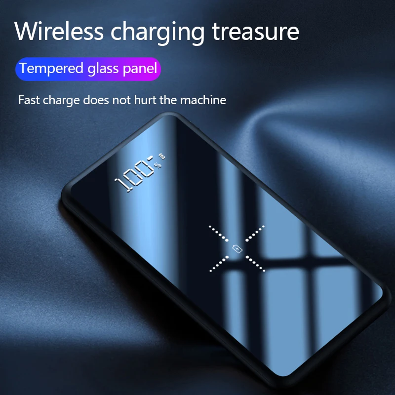 10000 мАч Внешний аккумулятор Qi Беспроводное зарядное устройство для Xiaomi Mi 9 iPhone тонкий внешний аккумулятор быстрая Беспроводная зарядка повербанк