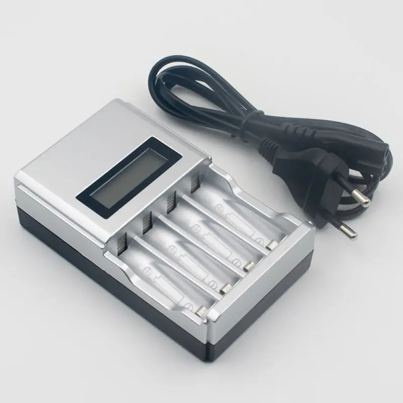 4 Slots LCD Display Smart Intelligent Battery Charger Fast Charging Device for AA/AAA NiCd NiMh Rechargeable Batteries | Электроника