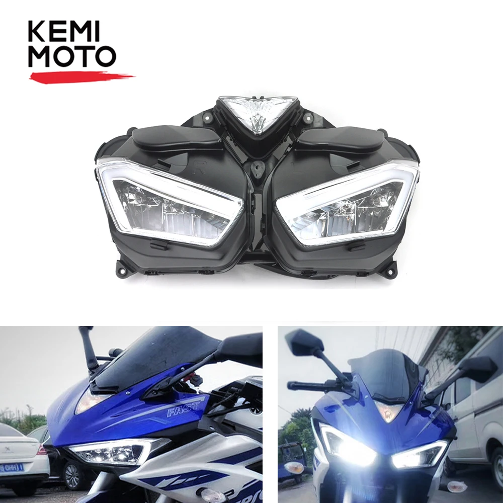 KEMiMOTO головной светильник для YAMAHA YZF R25 R3 спереди головной светильник Корпус YZF-R25 YZF-R3 2013 Аксессуары для мотоциклов