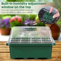 12 hole seedling tray with lid cover humidity dome base flower nursery pot box greenhouse grow plant seeding starter kit plastic