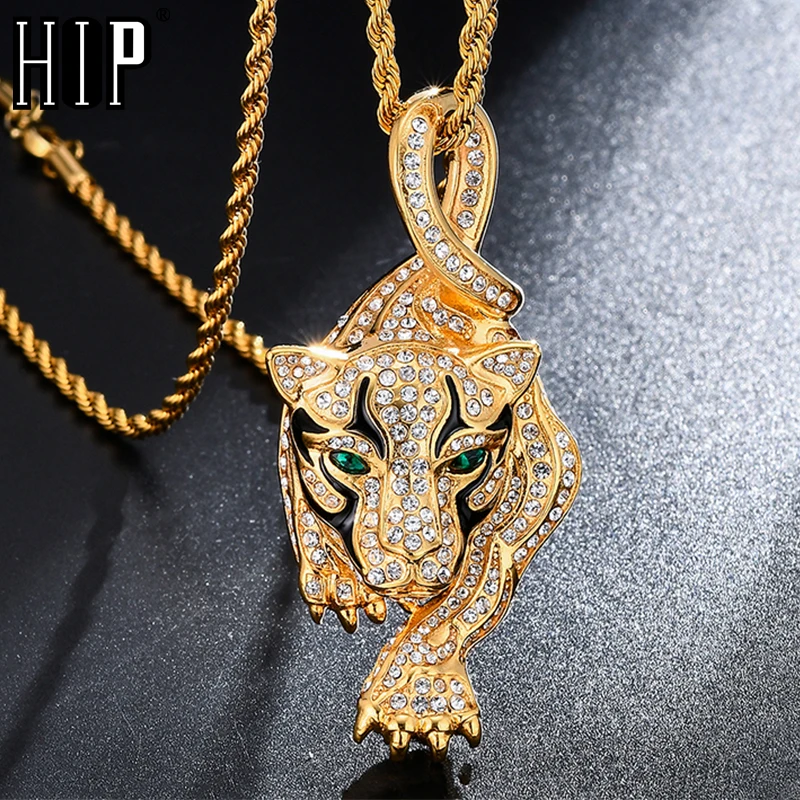 В стиле хип хоп цепи из нержавеющей стали тигра нержавеющая сталь цвета: