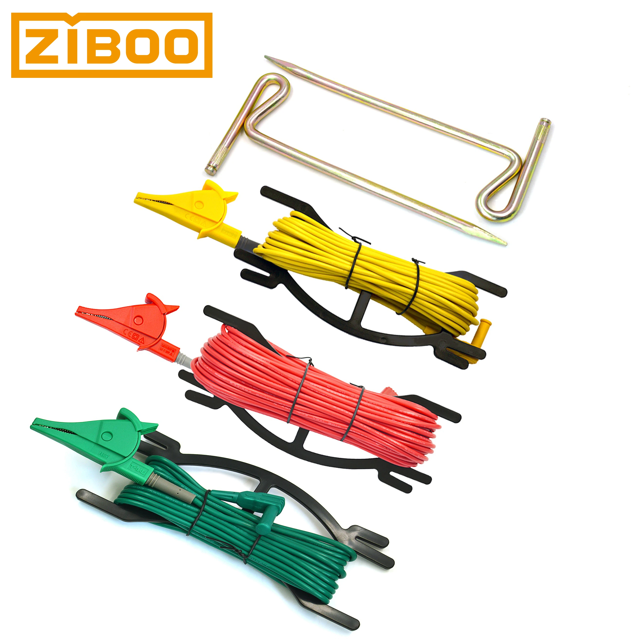 

ZIBOO UT-L35 Ground Test Kit with Earth Nail,Use for Earth Ground Resistance Tester,Earth Ground Testing,with 4mm Banana Plug.