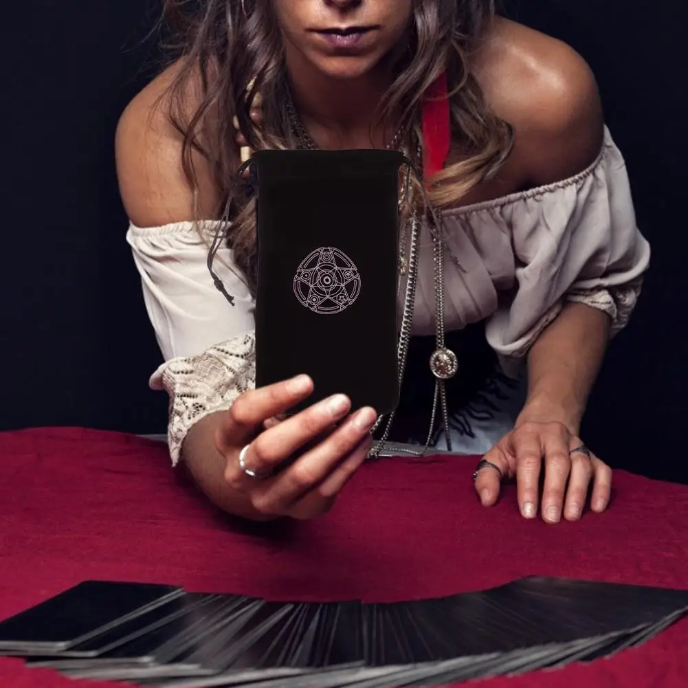 Tarot Cards Storage Bag Board Deck Games Velvet Cloth Pocket 19X10CM For Playing Card Game Entertainment | Спорт и развлечения