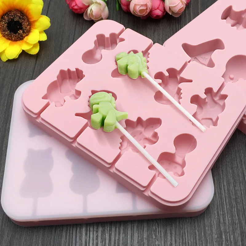 

Homemade Cheese Stick with Lid Silicone Mold Creative Cartoon Lollipop Mold Jelly Ice Cube Mold Baking Tool with Lid