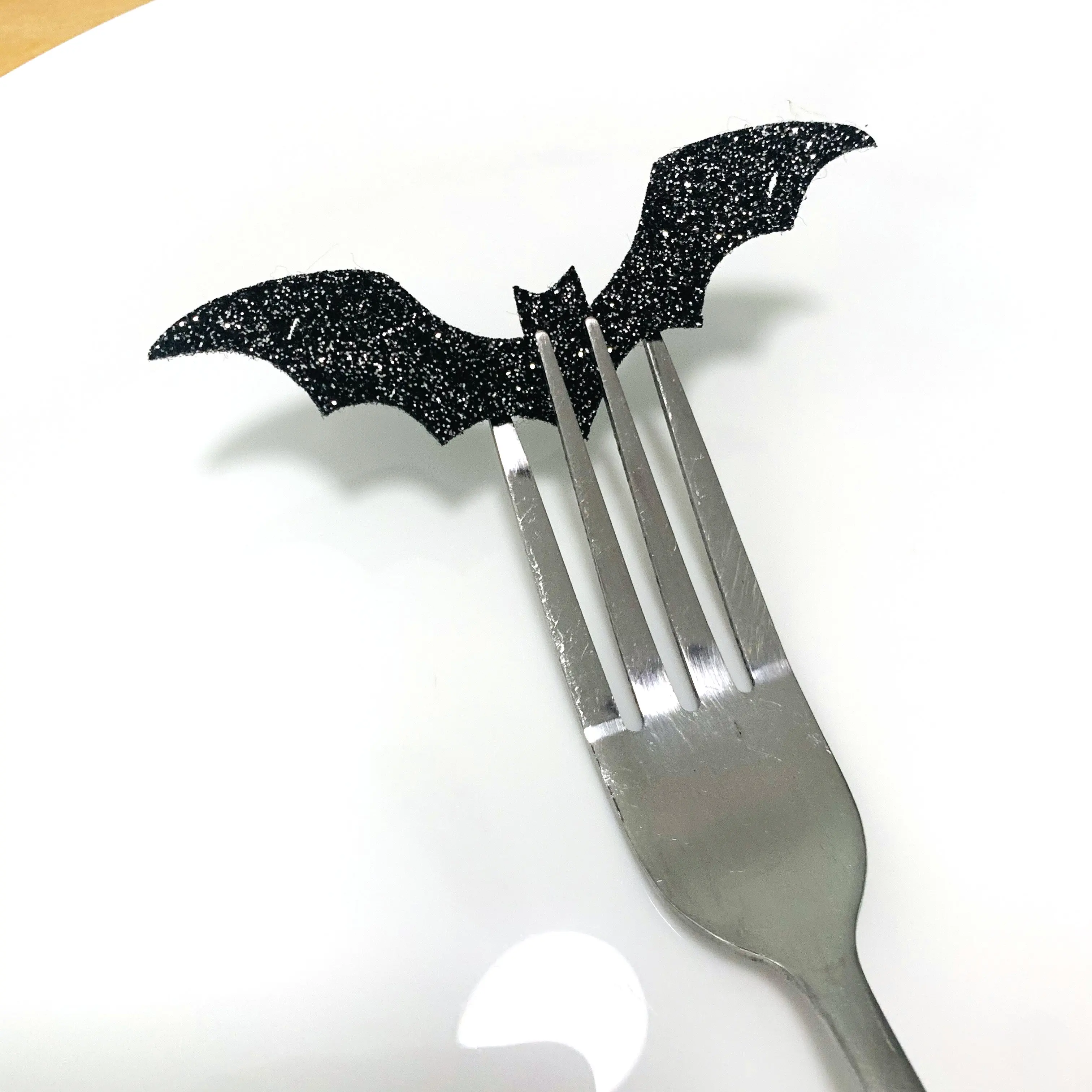 Блестящие фетровые вилки в виде летучей мыши на Хэллоуин украшения для ужина