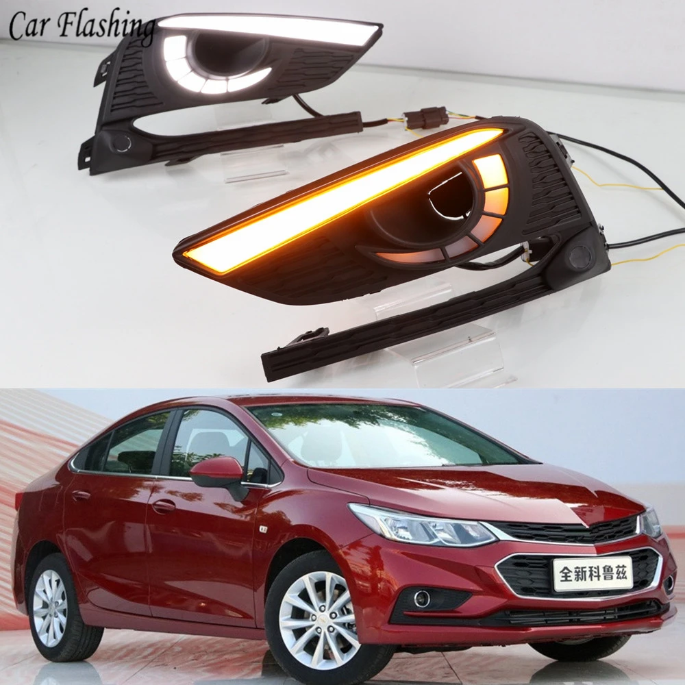 Дневные ходовые огни противотуманные фары для Chevrolet Cruze 2016 2017 2018 2 шт. 12 В дневной