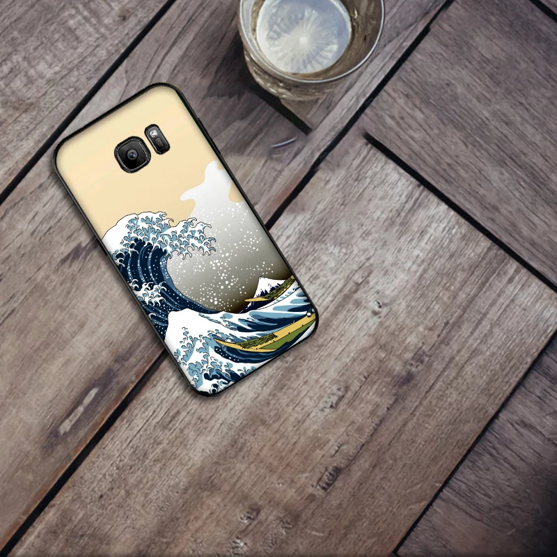 Японское искусство Мягкий силиконовый чехол для телефона samsung S6 S7 край S8 S9 S10 PLUS NOTE