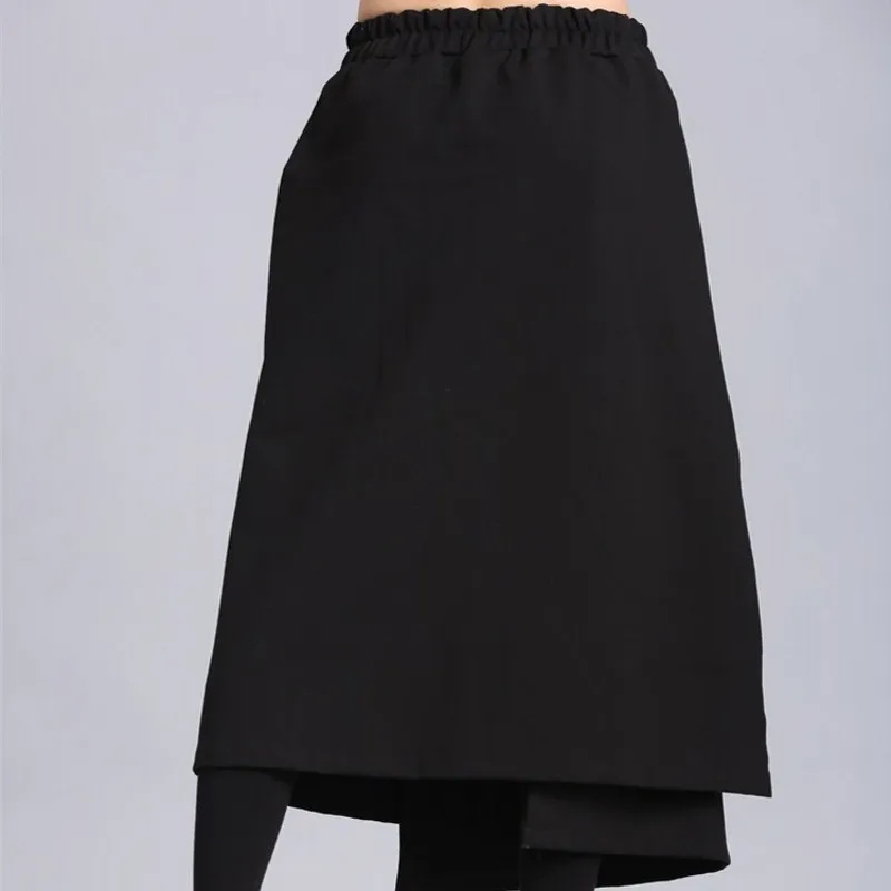 Европейские осенние женские прямые юбки с высокой талией однотонные свободные