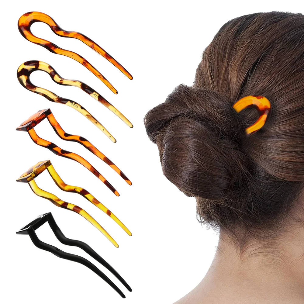 

Vintage Metallic Hair Care Hair Accessories Styling Tools U Shape Hair Clip Acetate hairpins Hair Sticks Hairpin