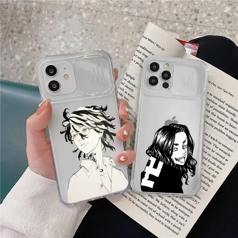 

Tokyo Revengers Phone Case transparent For iPhone 7 8 11 12 X XS XR MINI Pro Max Plus Slide Camera Lens Protect Shell Cover