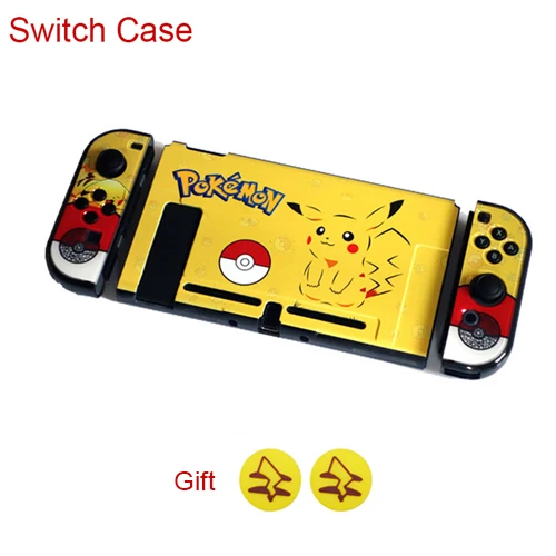 B Case with 2gift Водонепроницаемый полиуретановый кошелек для хранения для Nintendo Switch NS консольные сумки для переноски Nintendo Switch Pikachus игровые аксессуары - Цвет: B Case with 2gift