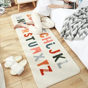 modern letter alphabet home bedroom carpet floor mat long household room bedside lambskin non slip rugs free global shipping
