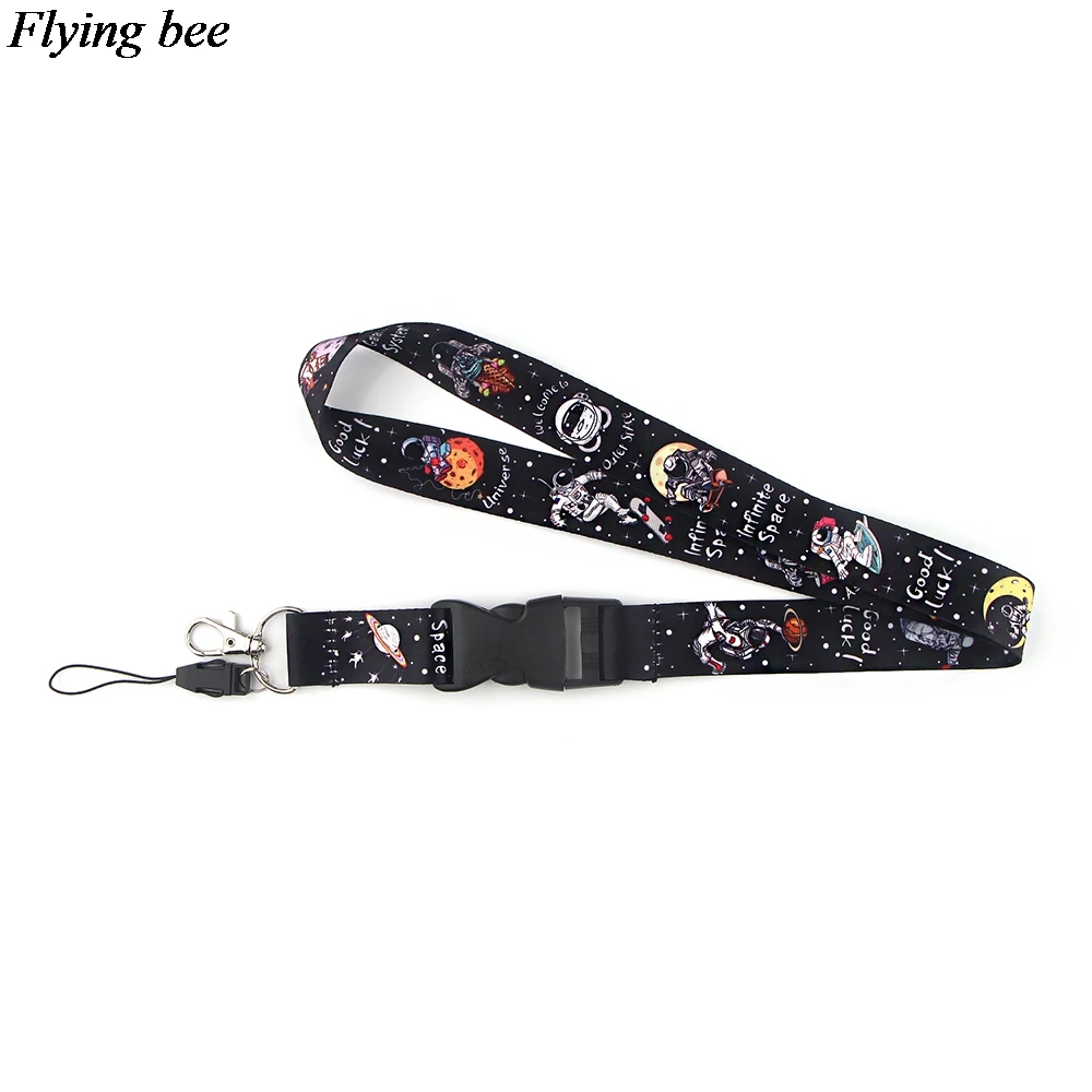 

Flyingbee Space Universe Astronaut Keychain Phone Lanyard Cartoon Punk Neck Strap for Keys ID Card Mobile Phone Lanyards X1010